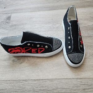 Ecko Red Poppy 158L Graffiti Chuck Style Sneakers Womens 6 Slip On Embellished